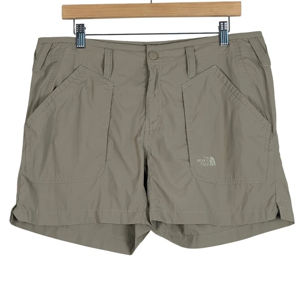 The North Face Nylon Hiking Shorts Khaki Outdoor Gorpcore Granola Size 14